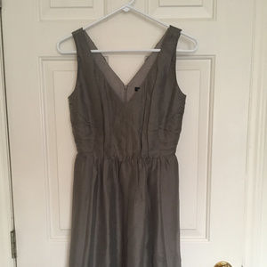 Banana Republic 100% raw silk grey dress